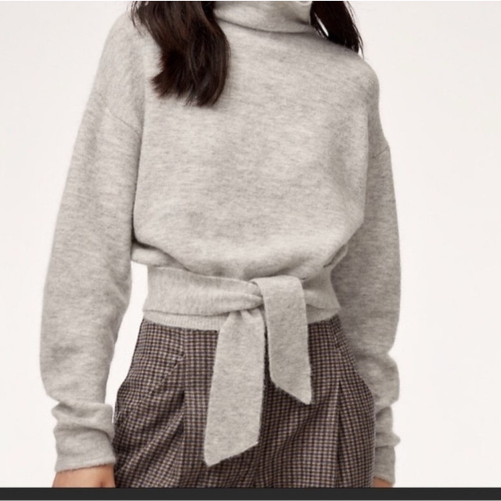 Aritzia Gray Turtleneck Sweater